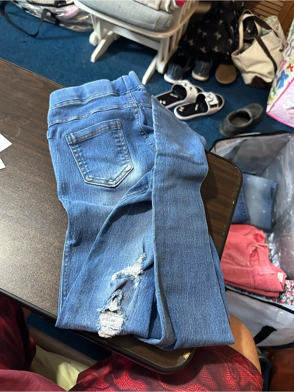 JVINI Blue Distressed Women's Jeggings